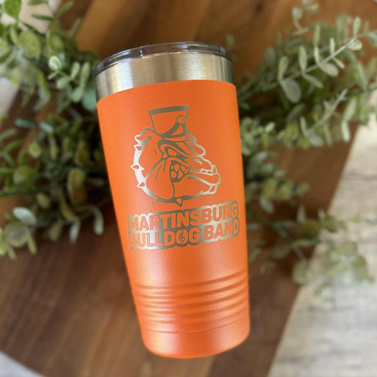 MHS BULLDOG BAND STAINLESS TUMBLER - ORANGE