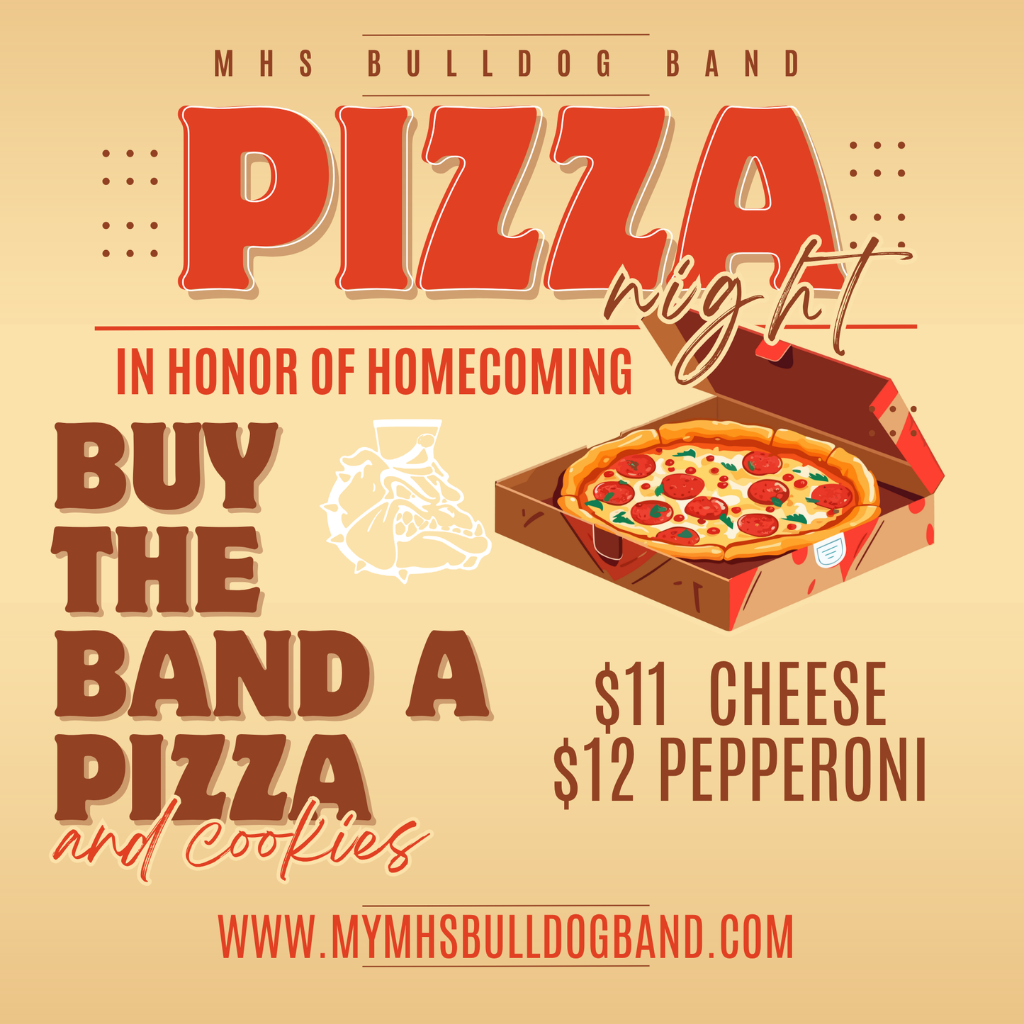 HOMECOMING PIZZA AND COOKIES